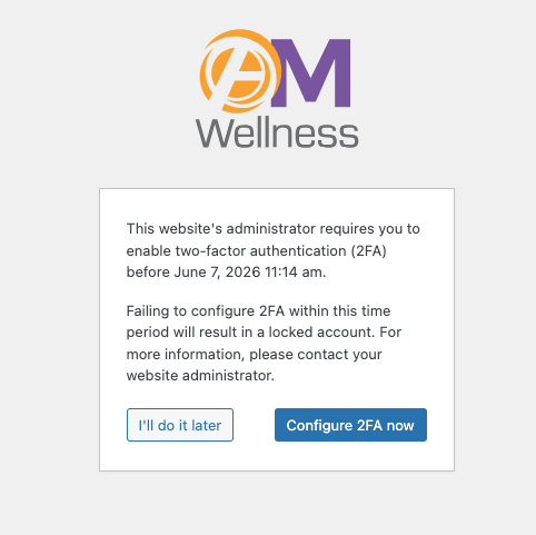 initial 2fa setup